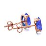 2 Carat Oval Shape Tanzanite Stud Earrings In 14K Rose Gold Over Sterling Silver Image-3