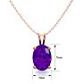 3/4 Carat Oval Shape Amethyst Necklace In 14K Rose Gold Over Sterling Silver, 18 Inches Image-4