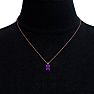 3/4 Carat Oval Shape Amethyst Necklace In 14K Rose Gold Over Sterling Silver, 18 Inches Image-5