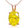 3/4 Carat Oval Shape Citrine Necklace In 14K Rose Gold Over Sterling Silver, 18 Inches Image-1