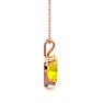 3/4 Carat Oval Shape Citrine Necklace In 14K Rose Gold Over Sterling Silver, 18 Inches Image-3