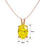 3/4 Carat Oval Shape Citrine Necklace In 14K Rose Gold Over Sterling Silver, 18 Inches Image-4