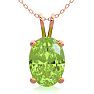 1 Carat Oval Shape Peridot Necklace In 14K Rose Gold Over Sterling Silver, 18 Inches Image-1
