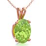 1 Carat Oval Shape Peridot Necklace In 14K Rose Gold Over Sterling Silver, 18 Inches Image-2