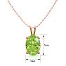 1 Carat Oval Shape Peridot Necklace In 14K Rose Gold Over Sterling Silver, 18 Inches Image-4