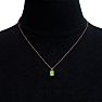 1 Carat Oval Shape Peridot Necklace In 14K Rose Gold Over Sterling Silver, 18 Inches Image-5