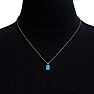 1 Carat Oval Shape Blue Topaz Necklace In 14K Rose Gold Over Sterling Silver, 18 Inches Image-5