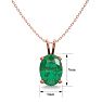 3/4 Carat Oval Shape Emerald Necklaces In 14 Karat Rose Gold Over Sterling Silver, 18 Inch Chain Image-4