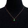 3/4 Carat Oval Shape Emerald Necklaces In 14 Karat Rose Gold Over Sterling Silver, 18 Inch Chain Image-5