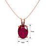 1 Carat Oval Shape Ruby Necklace In 14K Rose Gold Over Sterling Silver, 18 Inches Image-4