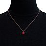 1 Carat Oval Shape Ruby Necklace In 14K Rose Gold Over Sterling Silver, 18 Inches Image-5