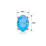 3 Carat Oval Shape Blue Topaz Stud Earrings In 14K Rose Gold Over Sterling Silver Image-4