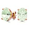 2 Carat Oval Shape Green Amethyst Stud Earrings In 14K Rose Gold Over Sterling Silver Image-1