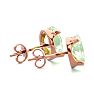2 Carat Oval Shape Green Amethyst Stud Earrings In 14K Rose Gold Over Sterling Silver Image-3