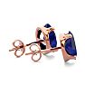 3 Carat Oval Shape Sapphire Stud Earrings In 14K Rose Gold Over Sterling Silver Image-3