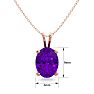 1 Carat Oval Shape Amethyst Necklace In 14K Rose Gold Over Sterling Silver, 18 Inches Image-4