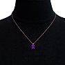 1 Carat Oval Shape Amethyst Necklace In 14K Rose Gold Over Sterling Silver, 18 Inches Image-5
