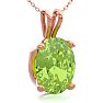 1 1/3 Carat Oval Shape Peridot Necklace In 14K Rose Gold Over Sterling Silver, 18 Inches Image-2