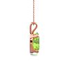 1 1/3 Carat Oval Shape Peridot Necklace In 14K Rose Gold Over Sterling Silver, 18 Inches Image-3
