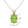 1 1/3 Carat Oval Shape Peridot Necklace In 14K Rose Gold Over Sterling Silver, 18 Inches Image-4