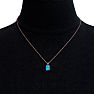 1 1/2 Carat Oval Shape Blue Topaz Necklace In 14K Rose Gold Over Sterling Silver, 18 Inches Image-5