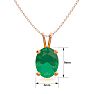 1 Carat Oval Shape Emerald Necklaces In 14 Karat Rose Gold Over Sterling Silver, 18 Inch Chain Image-4