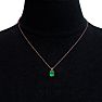 1 Carat Oval Shape Emerald Necklaces In 14 Karat Rose Gold Over Sterling Silver, 18 Inch Chain Image-5