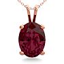 Garnet Necklace: Garnet Jewelry: 1 1/2 Carat Oval Shape Garnet Necklace In 14K Rose Gold Over Sterling Silver, 18 Inches Image-1