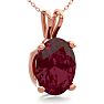 Garnet Necklace: Garnet Jewelry: 1 1/2 Carat Oval Shape Garnet Necklace In 14K Rose Gold Over Sterling Silver, 18 Inches Image-2