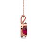 Garnet Necklace: Garnet Jewelry: 1 1/2 Carat Oval Shape Garnet Necklace In 14K Rose Gold Over Sterling Silver, 18 Inches Image-3