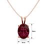 Garnet Necklace: Garnet Jewelry: 1 1/2 Carat Oval Shape Garnet Necklace In 14K Rose Gold Over Sterling Silver, 18 Inches Image-4