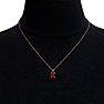 Garnet Necklace: Garnet Jewelry: 1 1/2 Carat Oval Shape Garnet Necklace In 14K Rose Gold Over Sterling Silver, 18 Inches Image-5