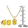 3 Carat Oval Shape Citrine Necklace and Earring Set In 14K Yellow Gold Over Sterling Silver Image-4