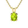 3 Carat Oval Shape Peridot Necklace and Earring Set In 14K Yellow Gold Over Sterling Silver Image-3