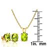 3 Carat Oval Shape Peridot Necklace and Earring Set In 14K Yellow Gold Over Sterling Silver Image-4