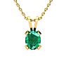 3 Carat Oval Shape Emerald Necklaces and Earring Set In 14 Karat Yellow Gold Over Sterling Silver, 18 Inch Chain Image-3