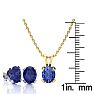 3 Carat Oval Shape Tanzanite Necklace and Earring Set In 14K Yellow Gold Over Sterling Silver Image-4
