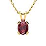 3 Carat Oval Shape Ruby Necklace and Earring Set In 14K Yellow Gold Over Sterling Silver
 Image-3