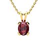 3 Carat Oval Shape Ruby Necklace and Earring Set In 14K Yellow Gold Over Sterling Silver
 Image-3
