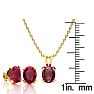 3 Carat Oval Shape Ruby Necklace and Earring Set In 14K Yellow Gold Over Sterling Silver
 Image-4