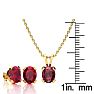 3 Carat Oval Shape Ruby Necklace and Earring Set In 14K Yellow Gold Over Sterling Silver
 Image-4