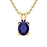 3 Carat Oval Shape Sapphire Necklace and Earring Set In 14K Yellow Gold Over Sterling Silver Image-3
