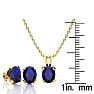 3 Carat Oval Shape Sapphire Necklace and Earring Set In 14K Yellow Gold Over Sterling Silver Image-4