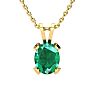 3-1/2 Carat Oval Shape Emerald Necklaces and Earring Set In 14 Karat Yellow Gold Over Sterling Silver, 18 Inch Chain Image-3