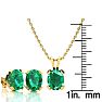 3-1/2 Carat Oval Shape Emerald Necklaces and Earring Set In 14 Karat Yellow Gold Over Sterling Silver, 18 Inch Chain Image-4