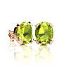 3 Carat Oval Shape Peridot Necklace and Earring Set In 14K Rose Gold Over Sterling Silver Image-2