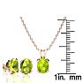 3 Carat Oval Shape Peridot Necklace and Earring Set In 14K Rose Gold Over Sterling Silver Image-4