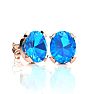 3 Carat Oval Shape Blue Topaz Necklace and Earring Set In 14K Rose Gold Over Sterling Silver Image-2