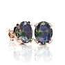 3 Carat Oval Shape Mystic Topaz Necklace and Earring Set In 14 Karat Rose Gold Over Sterling Silver, 18 Inches Image-2
