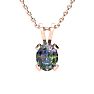 3 Carat Oval Shape Mystic Topaz Necklace and Earring Set In 14 Karat Rose Gold Over Sterling Silver, 18 Inches Image-3